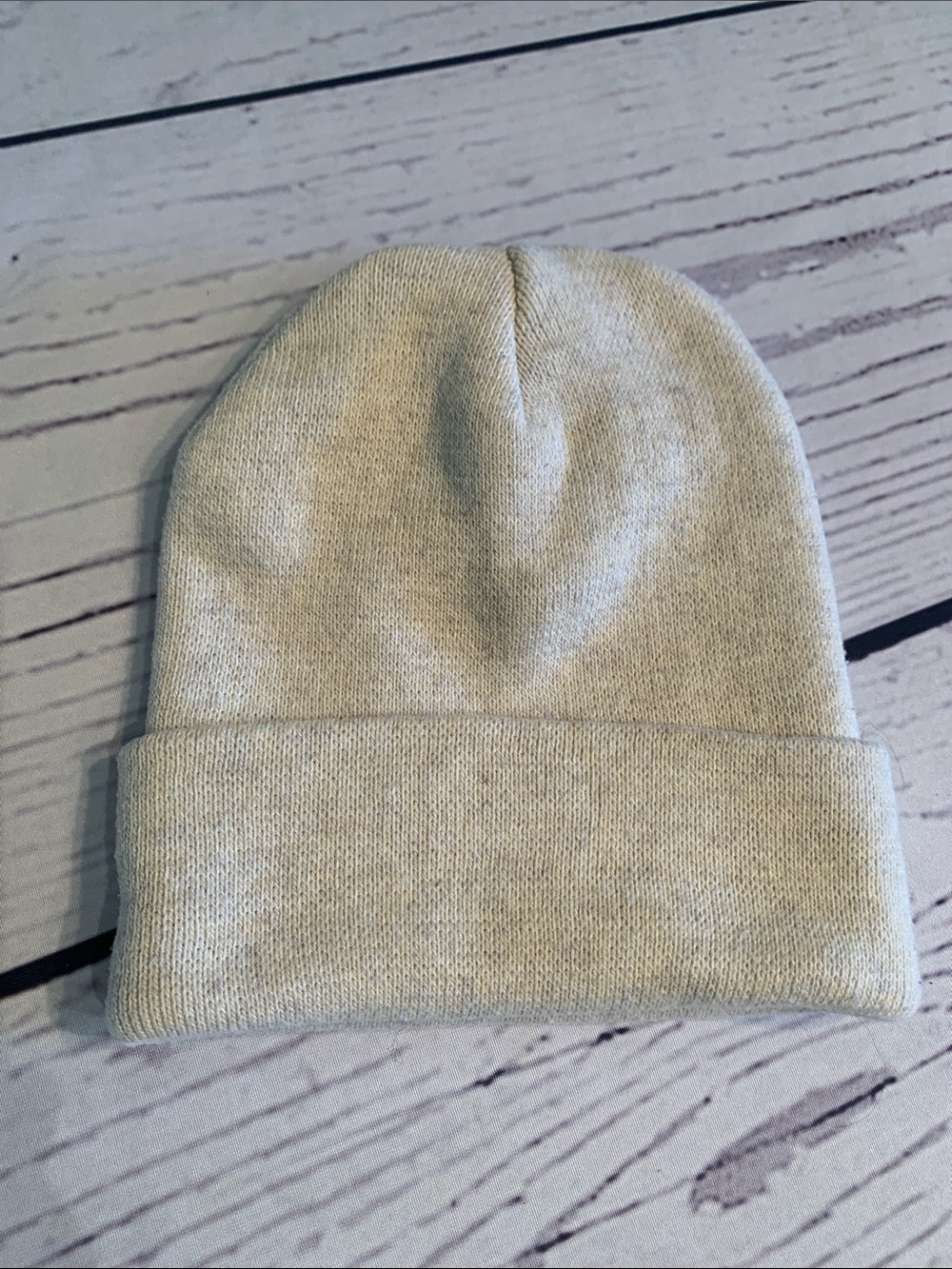 Goodfellow & Co Cream Knit Beanie with Folded Cuff